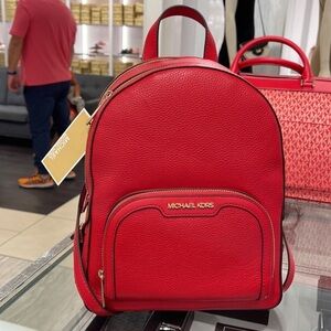 Michael Kors Jaycee Medium Pebbled Leather Backpack
Bright Red
NWT